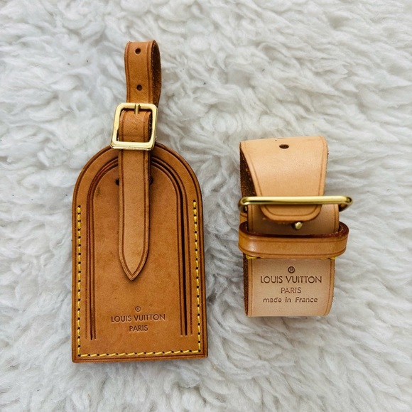 Louis Vuitton Brown Leather Luggage Tag/Piognet Set - Picture 3 of 10